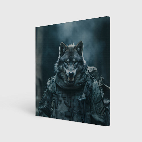 Картина квадратная Солдат волк / 3D-принт – фото 1