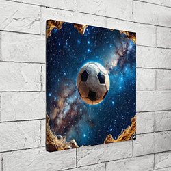 Холст квадратный Футбольный мяч в космосе, цвет: 3D-принт — фото 2