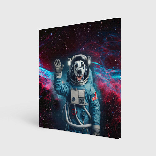 Картина квадратная Далматинец бравый космонавт - нейроарт / 3D-принт – фото 1