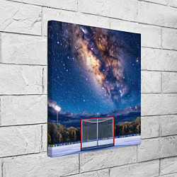 Холст квадратный Хоккейные ворота в ночи, цвет: 3D-принт — фото 2