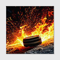Холст квадратный Шайба в огне, цвет: 3D-принт — фото 2