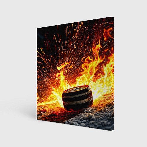 Картина квадратная Шайба в огне / 3D-принт – фото 1