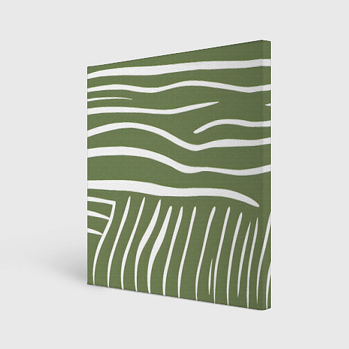 Картина квадратная Полоски зеленой зебры / 3D-принт – фото 1