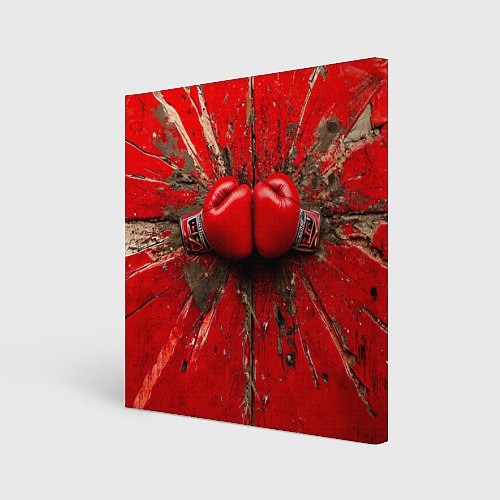 Картина квадратная Кикбоксеркие перчатки в красном / 3D-принт – фото 1