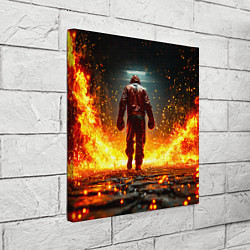 Холст квадратный Боксер в огне, цвет: 3D-принт — фото 2