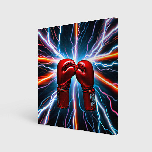 Картина квадратная Бойцовские перчатки и молнии / 3D-принт – фото 1