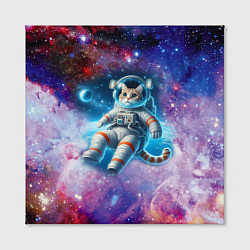 Холст квадратный The cat is a brave cosmonaut - ai art, цвет: 3D-принт — фото 2