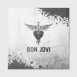 Холст квадратный Bon Jovi - white gradient, цвет: 3D-принт — фото 2