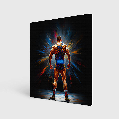 Картина квадратная Греко-римский борец на черном / 3D-принт – фото 1