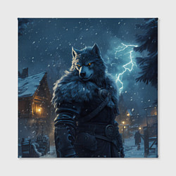 Холст квадратный Волк в доспехах, цвет: 3D-принт — фото 2