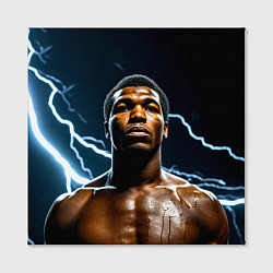 Холст квадратный Мухаммед Али и молния, цвет: 3D-принт — фото 2