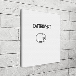 Холст квадратный Интроверт-кот, цвет: 3D-принт — фото 2