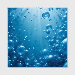 Холст квадратный Синяя вода с пузырями, цвет: 3D-принт — фото 2