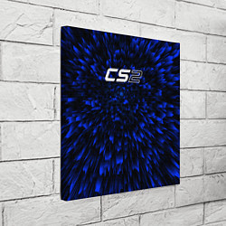 Холст квадратный Counter Strike 2 blue energy, цвет: 3D-принт — фото 2