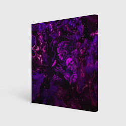 Холст квадратный Неоновый самурай в космосе, цвет: 3D-принт