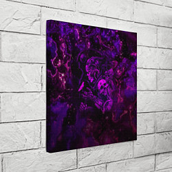 Холст квадратный Неоновый самурай в космосе, цвет: 3D-принт — фото 2