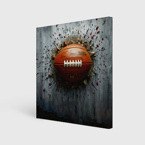 Картина квадратная Мяч американского футбола на сером / 3D-принт – фото 1