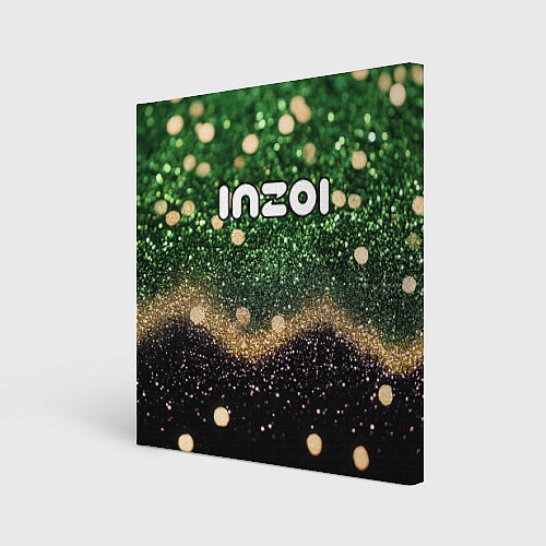 Картина квадратная Inzoi лого на черно-зеленом фоне / 3D-принт – фото 1