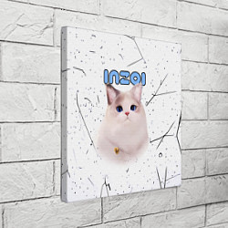 Холст квадратный Inzoi кошечка на белом фоне, цвет: 3D-принт — фото 2