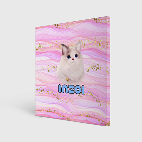 Картина квадратная Inzoi розовый фон с золотинками / 3D-принт – фото 1