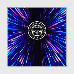 Холст квадратный Leicester City neon energy, цвет: 3D-принт — фото 2