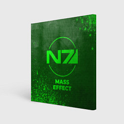 Холст квадратный Mass Effect - green gradient, цвет: 3D-принт