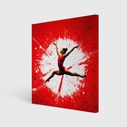 Картина квадратная Воздушная гимнастка на красном