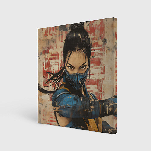 Картина квадратная Боец Мортал комбат Китана / 3D-принт – фото 1