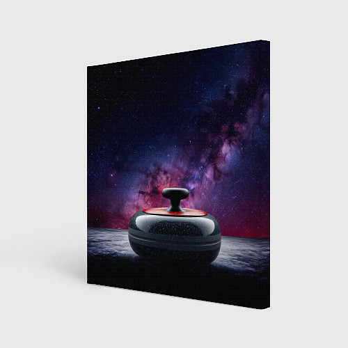 Картина квадратная Камень для кёрлинга в космосе / 3D-принт – фото 1