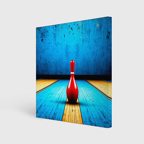 Картина квадратная Красная кегля на синем / 3D-принт – фото 1