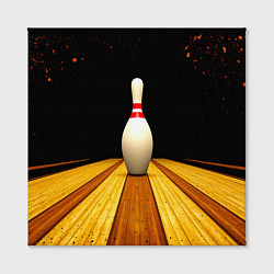 Холст квадратный Кегля для боулинга на черном, цвет: 3D-принт — фото 2