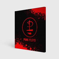 Холст квадратный Pink Floyd - red gradient, цвет: 3D-принт