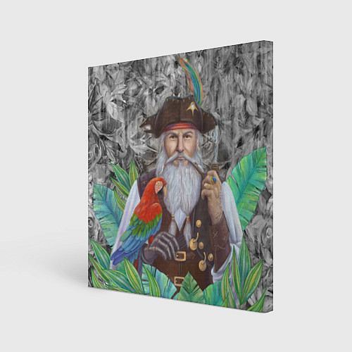 Картина квадратная Пират с попугаем / 3D-принт – фото 1