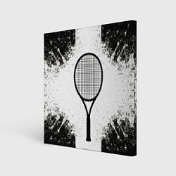 Картина квадратная Теннисная ракетка в черно-белом