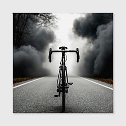 Холст квадратный Шоссейный велосипед в черном дыму, цвет: 3D-принт — фото 2