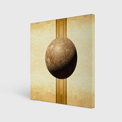 Холст квадратный Ядро для талкания на бежевом, цвет: 3D-принт