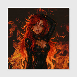 Холст квадратный Горячая пиро архонт Мавуика - Genshin Impact, цвет: 3D-принт — фото 2
