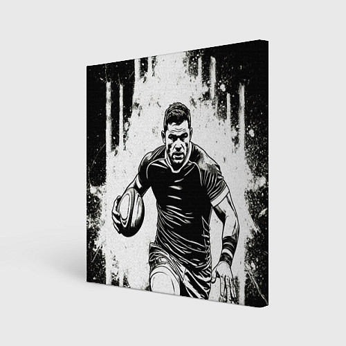 Картина квадратная Регбист черно-белый / 3D-принт – фото 1