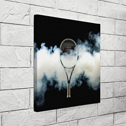 Холст квадратный Теннисная ракетка в дыму, цвет: 3D-принт — фото 2