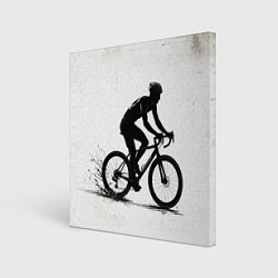 Холст квадратный Триатлонист на белом, цвет: 3D-принт