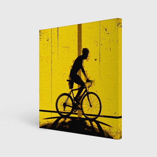 Картина квадратная Триатлонист на желтом / 3D-принт – фото 1