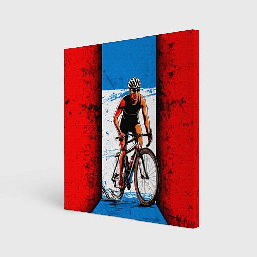 Картина квадратная Велогонка в троеборье / 3D-принт – фото 1