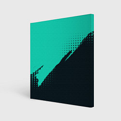 Холст квадратный Color black light blue, цвет: 3D-принт
