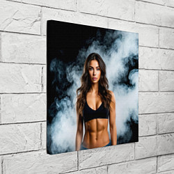 Холст квадратный Фитоняшка в дыму, цвет: 3D-принт — фото 2