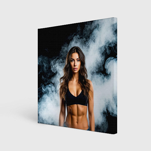 Картина квадратная Фитоняшка в дыму / 3D-принт – фото 1