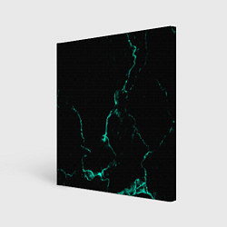 Холст квадратный Color black turquoise, цвет: 3D-принт