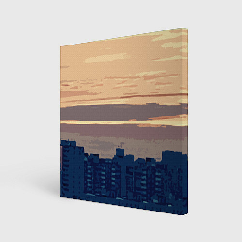 Картина квадратная Городской пейзаж стилизованный / 3D-принт – фото 1