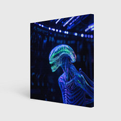 Холст квадратный Чужой с неоновой окраской, цвет: 3D-принт