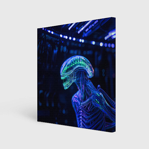 Картина квадратная Чужой с неоновой окраской / 3D-принт – фото 1