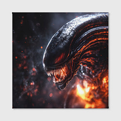 Холст квадратный Голова Чужого из космоса, цвет: 3D-принт — фото 2